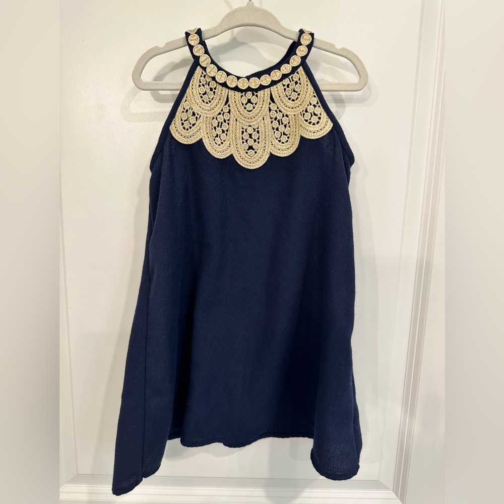 Lilly Pulitzer 4T Navy & Gold Dress